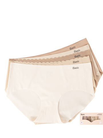  [PRE_ORDER] Hộp 5 Quần lót su không đường may bonding & freecut mềm mịn, không lộ viền iBasic - V200 