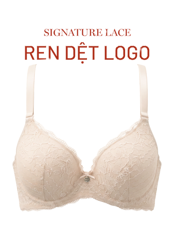  Áo ngực iBasic Bigsize có gọng mút mỏng họa tiết ren logo - BRAW110_BS 
