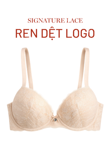  Áo ngực iBasic big size có gọng mút mỏng gòn ép họa tiết ren logo - BRAW106_BS 