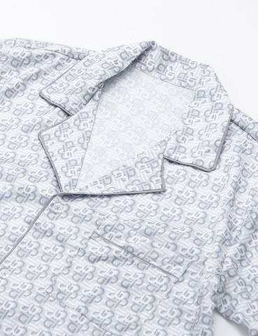  Bộ mặc nhà nam iBasic lụa satin họa tiết iB tay ngắn - HOMM018 