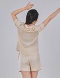  Đồ bộ nữ mặc nhà lụa satin iBasic pyjama tay ngắn quần đùi - HOMW039 