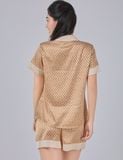  Đồ bộ nữ mặc nhà lụa satin iBasic pyjama tay ngắn quần đùi - HOMW039 