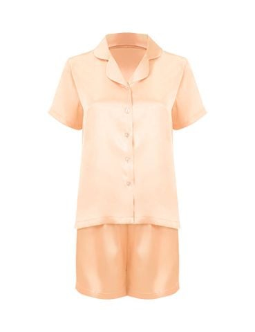  Đồ bộ mặc nhà nữ iBasic lụa satin áo tay ngắn quần đùi – HOMW069 