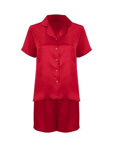  Đồ bộ mặc nhà nữ iBasic lụa satin áo tay ngắn quần đùi – HOMW069 