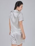 Đồ bộ mặc nhà nữ iBasic lụa satin áo tay ngắn quần đùi – HOMW056 