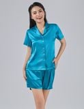  Đồ bộ mặc nhà nữ iBasic lụa satin áo tay ngắn quần đùi – HOMW056 