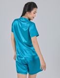  Đồ bộ mặc nhà nữ iBasic lụa satin áo tay ngắn quần đùi – HOMW056 