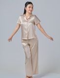  Đồ bộ mặc nhà nữ iBasic lụa satin áo tay ngắn quần dài – HOMW057 