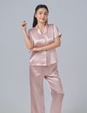  Đồ bộ mặc nhà nữ iBasic lụa satin áo tay ngắn quần dài – HOMW057 