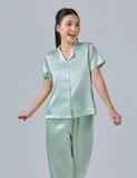  Đồ bộ mặc nhà nữ iBasic lụa satin áo tay ngắn quần dài – HOMW057 