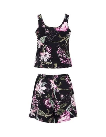  Bộ mặc nhà nữ iBasic thun lạnh quần đùi áo sát nách - HOMW066 