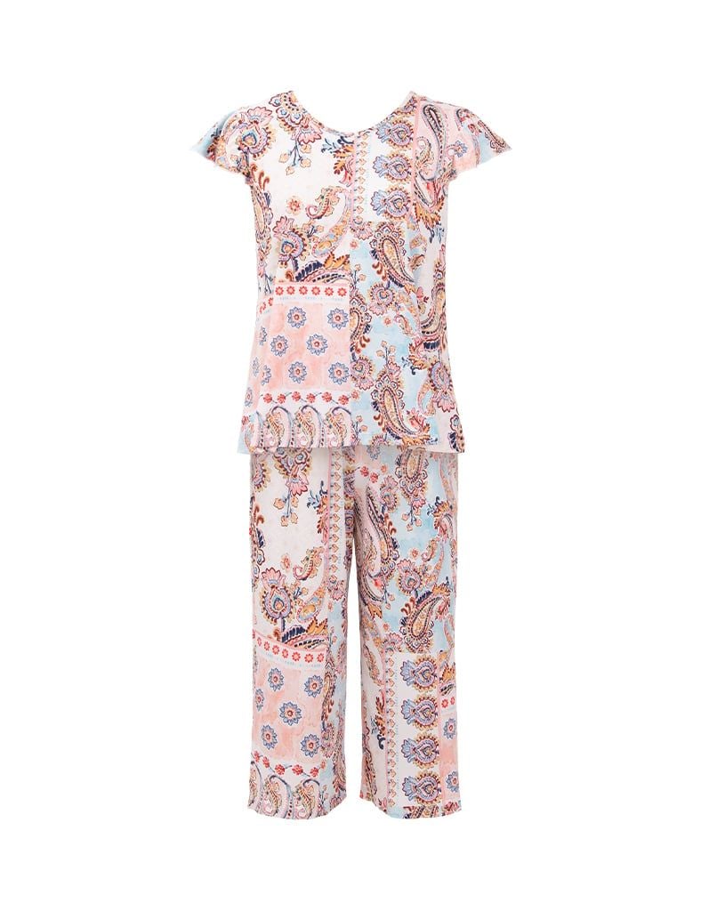  Bộ mặc nhà nữ iBasic thun lạnh quần lửng áo tay cánh tiên - HOMW067 