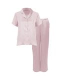  Đồ bộ mặc nhà pyjama nữ màu da iBasic lụa satin áo tay ngắn quần dài – HOMW070 