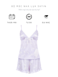  Đồ bộ mặc nhà nữ Summer Blossom iBasic lụa satin áo hai dây cổ chữ V quần đùi - HOMW072 