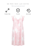  Đầm mặc nhà nữ Summer Blossom iBasic  lụa satin tay cánh tiên - SW088 
