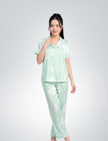 Bộ mặc nhà nữ Summer Blossom iBasic áo ngắn tay quần dài - HOMW074 