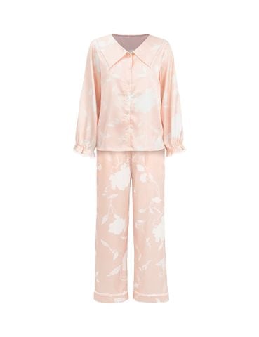  [PRE_ORDER] Bộ mặc nhà nữ áo tay nhún dài quần dài - HOMW076 