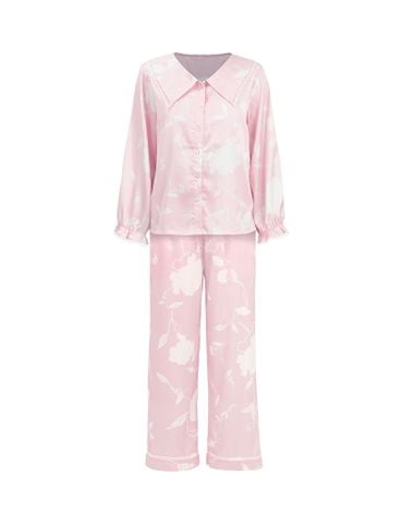  Bộ mặc nhà nữ Summer Blossom iBasic áo tay nhún dài quần dài - HOMW076 