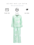  Bộ mặc nhà nữ Summer Blossom iBasic pyjama lụa satin áo tay nhún dài, quần dài - HOMW076 