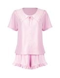  Bộ mặc nhà nữ iBasic thun lạnh áo tay ngắn quần đùi màu pastel - HOMW082 