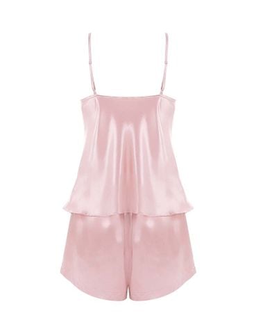  Đồ bộ mặc nhà nữ iBasic lụa satin áo hai dây quần đùi – HOMY054 