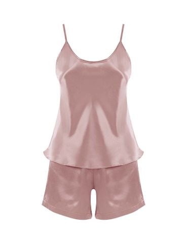  Đồ bộ mặc nhà nữ iBasic lụa satin áo hai dây quần đùi – HOMW068 