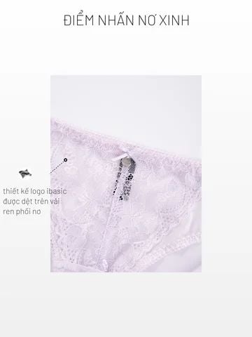  Bra Set Áo ngực, quần lót nữ ren iBasic không gọng mút mỏng họa tiết ren logo - BRAW181A, PANW210 