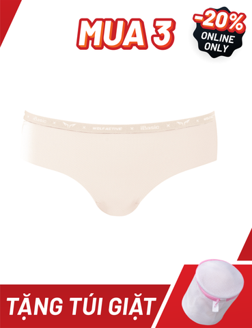  Quần lót nữ thể thao không đường may Wolf Active x iBasic lưng vừa phom hipster free cut airy thoáng khí - PANW191 