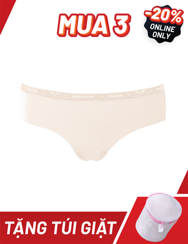  Quần lót nữ thể thao không đường may Wolf Active x iBasic lưng vừa phom hipster free cut - PANW194 