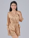  Bộ jumpsuit mặc nhà iBasic lụa satin dáng ngắn phom kimono - SW067 