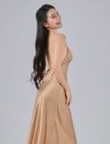  Đầm ngủ nữ lụa satin iBasic 2 dây chéo lưng midi dáng dài - SW068 