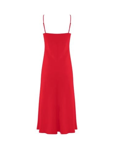  Đầm ngủ nữ iBasic lụa satin 2 dây phom suông dài phối ren - SW071 