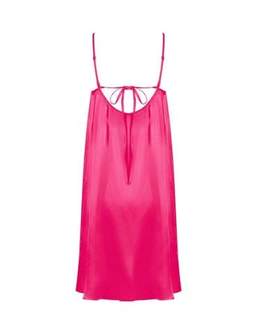  Váy ngủ lụa satin iBasic 2 dây nhún phom suông lưng chữ U – SW079 