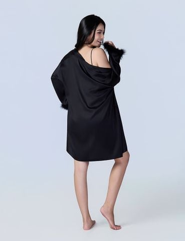  Kimono satin đen Season of love cho Valentine - SW085 