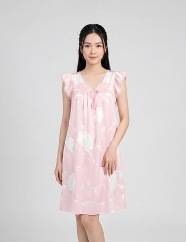 [PRE_ORDER] Đầm mặc nhà nữ Summer Blossom iBasic tay cánh tiên - SW088
