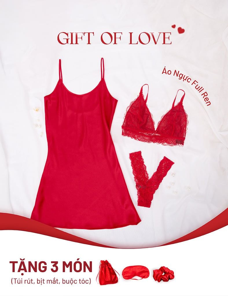  [GIFT OF LOVE] Set nội y ren sắc đỏ iBasic phiên bản giới hạn cho Valentine 