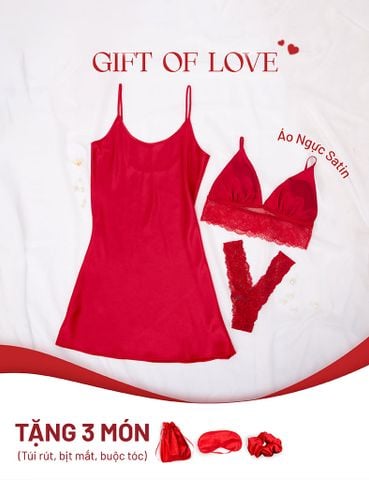  [GIÁ ĐỘC QUYỀN] GIFT OF LOVE Set nội y trơn sắc đỏ iBasic phiên bản giới hạn cho Giáng Sinh 