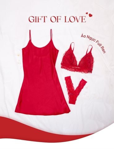  [GIFT OF LOVE] Set nội y ren sắc đỏ iBasic phiên bản giới hạn 