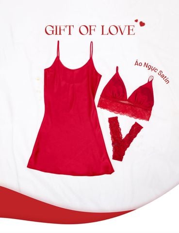  [GIFT OF LOVE] Set nội y trơn sắc đỏ iBasic phiên bản giới hạn 