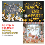 Bộ Bóng Trang Trí Tiệc Year End Party, Tất Niên Cuối Năm Màu Đỏ, Vàng, Bạc – Year End Party Balloon Decoration YEPT27