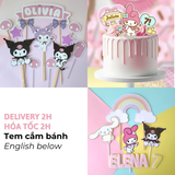 Tem Cắm Bánh Chủ Đề Kuromi Cupcake Toppers CCH74