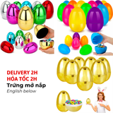 Trứng Phục Sinh Có Nắp Đậy Nhiều Mẫu - Assorted Colourful Fillable Easter Eggs LPS30
