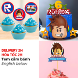 Tem Cắm Bánh Chủ Đề Roblox Cupcake Topper CCH71