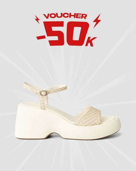  Giày Sandal Xuồng Quai Bản Lớn Phối Quai Cổ Chân 