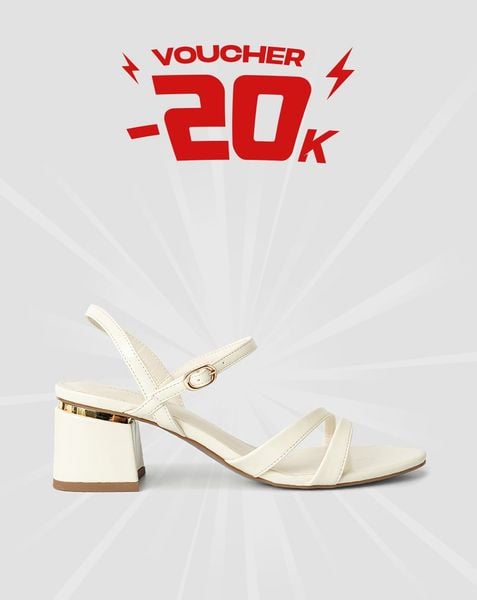  Giày Sandal Hai Quai Gót Phối Kim Loại 