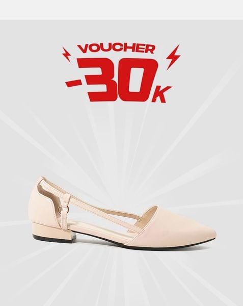  Giày Búp Bê Mũi Nhọn Cut Out Cách Điệu 