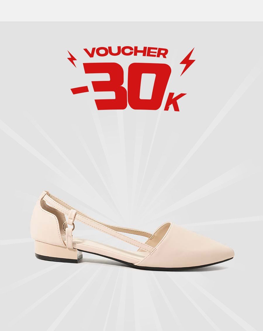  Giày Búp Bê Mũi Nhọn Cut Out Cách Điệu 