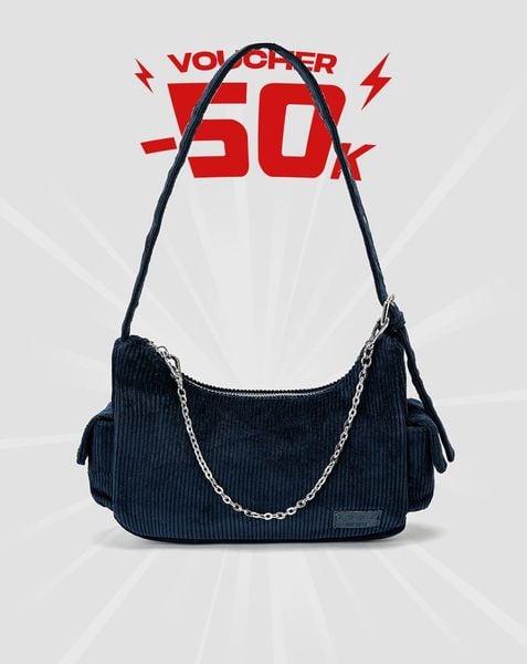  Túi Xách Nhỏ Đeo Vai Phối Vải Nhung Tăm 