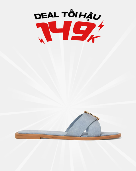 Giày Sandal Bệt Gắn Khoá Trang Trí 