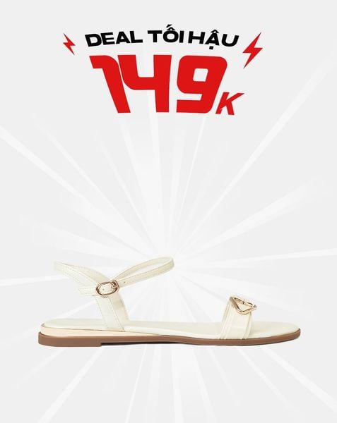  Giày Sandal Bệt Trang Trí Khoá 